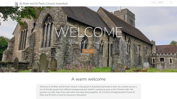 Screenshot of the The Parochial Church Council Of The Ecclesiastical Parish Of St Peter And St Paul, Aylesford website