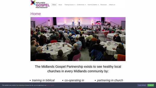 Screenshot of the The Midlands Gospel Partnership Trust website