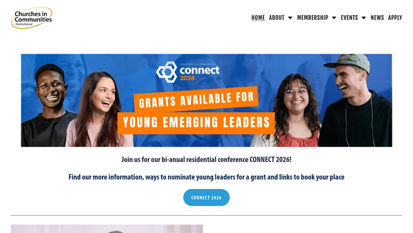 Screenshot of the Churches In Communities International website