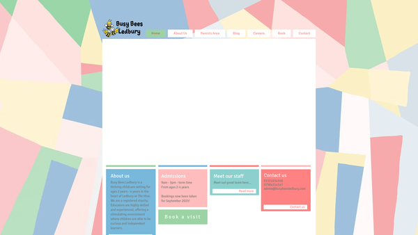 Screenshot of the Busy Bees Ledbury website
