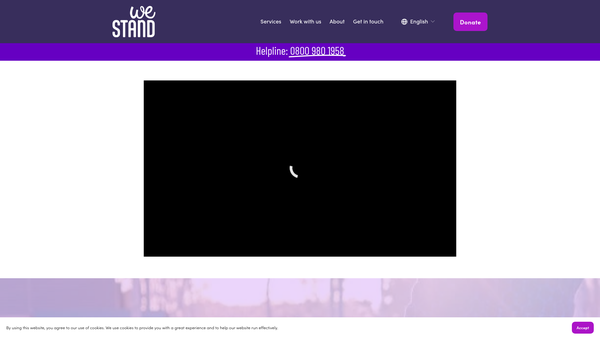 Screenshot of the We Stand with Families website