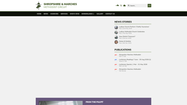 Screenshot of the Shropshire & Marches Methodist Circuit website