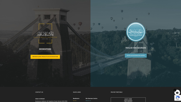 Screenshot of the Islam In Bristol website