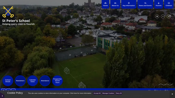 Screenshot of the St Peter's School Parent Staff Association website