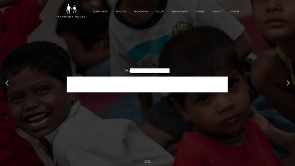 Screenshot of the Harmony House website
