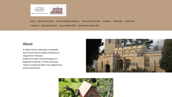 Screenshot of the The Friends Of St Mary's Church Stevington website
