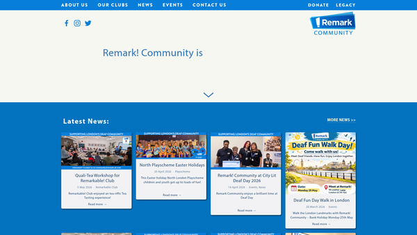 Screenshot of the Remark! Community Ltd website