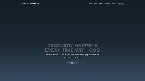 Screenshot of the Christ Disciples Centre website