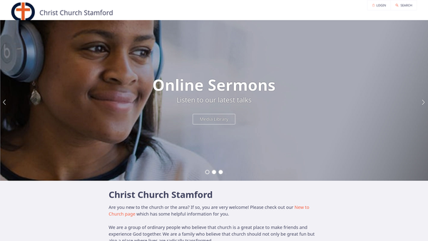 Screenshot of the The Parochial Church Council Of The Ecclesiastical Parish Of Christ Church, Stamford website
