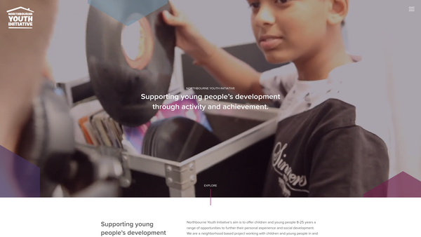 Screenshot of the Northbourne Street Youth Initiative website