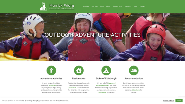 Screenshot of the Marrick Priory Trust Ltd website