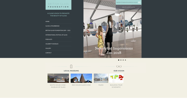 Screenshot of the British Glass Foundation website