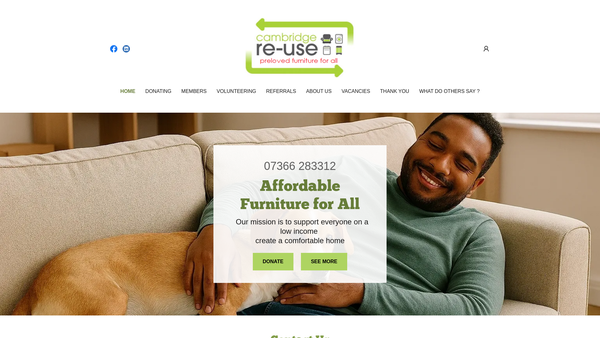Screenshot of the Cambridge Re-Use website
