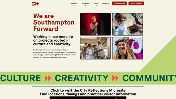 Screenshot of the Southampton Forward website
