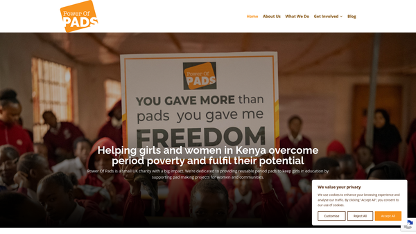 Screenshot of the Power Of Pads website