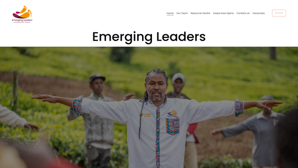 Screenshot of the Emerging Leaders website