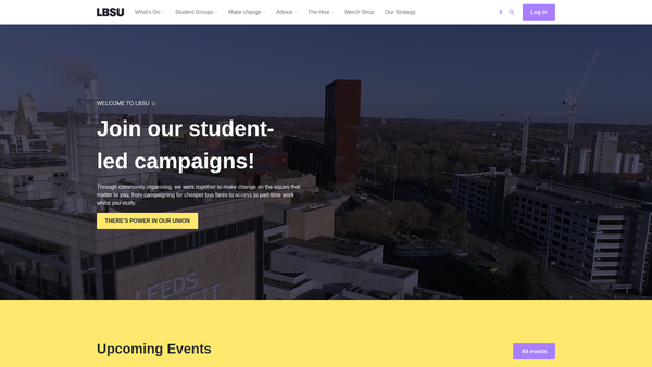 Screenshot of the Leeds Beckett Students' Union website