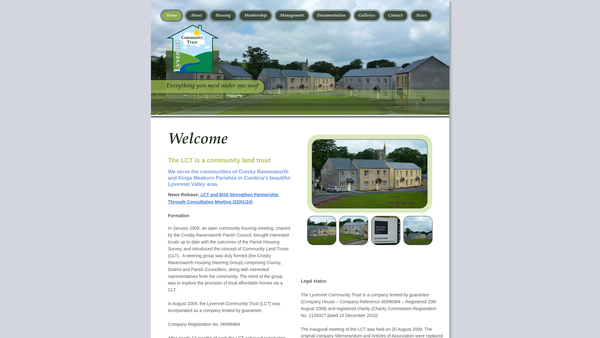 Screenshot of the Lyvennet Community Trust website