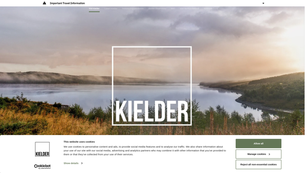 Screenshot of the Kielder Water And Forest Park Development Trust website