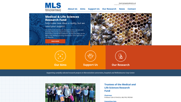 Screenshot of the Medical And Life Sciences Research Fund website