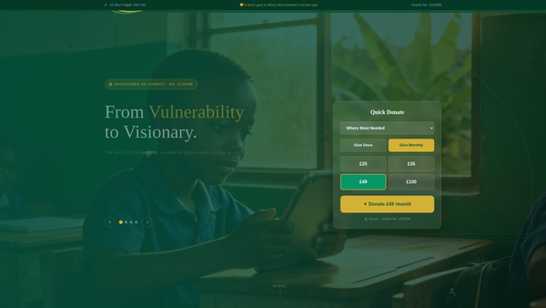 Screenshot of the Alfurqan Orphanage website