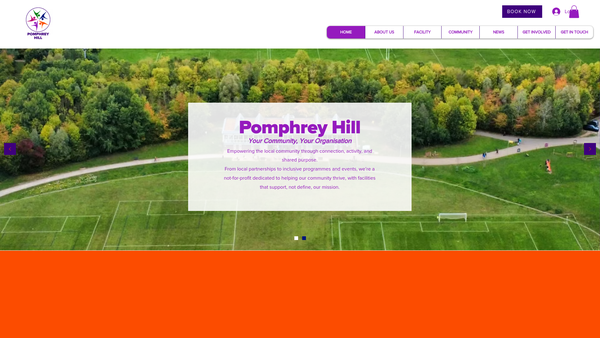 Screenshot of the Pomphrey Hill Community Sports Association website