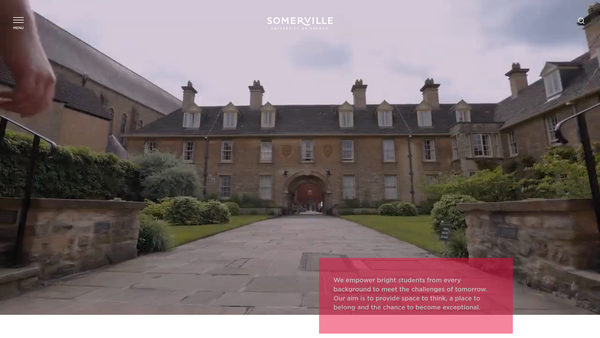 Screenshot of the The Principal And Fellows Of Somerville College website