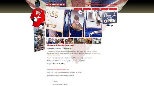 Screenshot of the The Friends Of Thetford Dad's Army Museum website