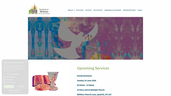 Screenshot of the The Parochial Church Council Of The Ecclesiastical Parish Of St.mary & St.botolph's Whitton, Ipswich. website