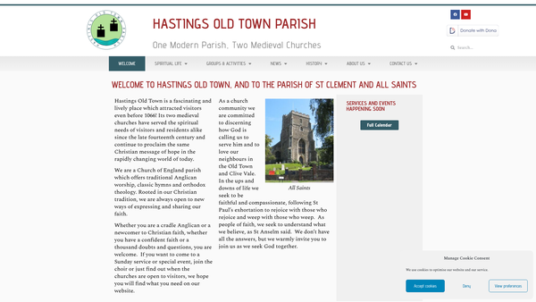 Screenshot of the The Parochial Church Council Of The Ecclesiatical Parish Of Saint Clement And All Saints Hastings. website
