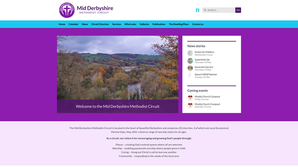 Screenshot of the Mid Derbyshire Methodist Circuit website