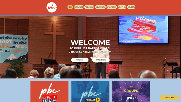 Screenshot of the Poulner Baptist Chapel website