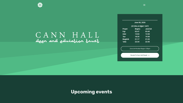 Screenshot of the Cann Hall Deen And Education Trust website