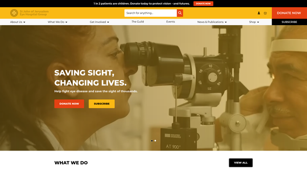 Screenshot of the St. John Of Jerusalem Eye Hospital Group website
