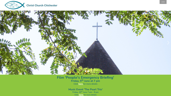 Screenshot of the Christ Church Chichester website