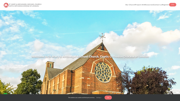Screenshot of the Saint Mary And Archangel Michael Coptic Orthodox Church website