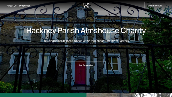 Screenshot of the Hackney Parish Almshouses Charity website