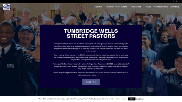 Screenshot of the Tunbridge Wells Street Pastors website