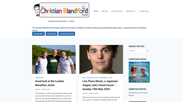 Screenshot of the The Christian Blandford Fund website