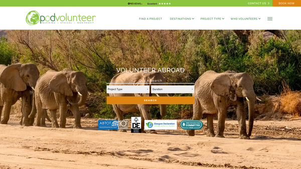 Screenshot of the Personal Overseas Development Charity website