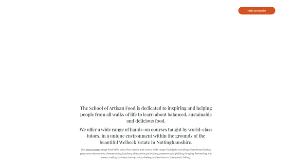 Screenshot of the The School Of Artisan Food website