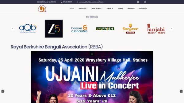 Screenshot of the Rbba website