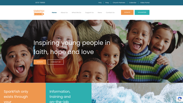 Screenshot of the Sparkfish website