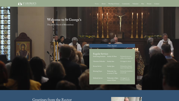 Screenshot of the The Parochial Church Council Of The Ecclesiastical Parish Of St George Bloomsbury website