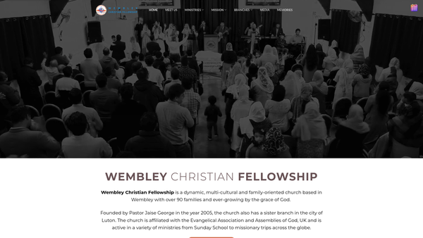 Screenshot of the Wembley Christian Fellowship website