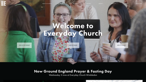 Screenshot of the Southfields Baptist Church website