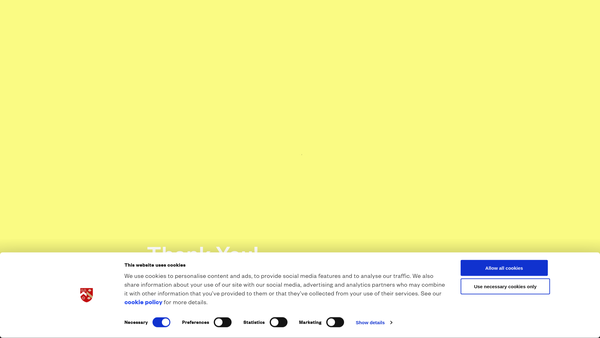 Screenshot of the Wadham College website