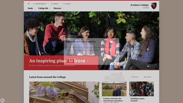 Screenshot of the Saint John Baptist College In The University Of Oxford website
