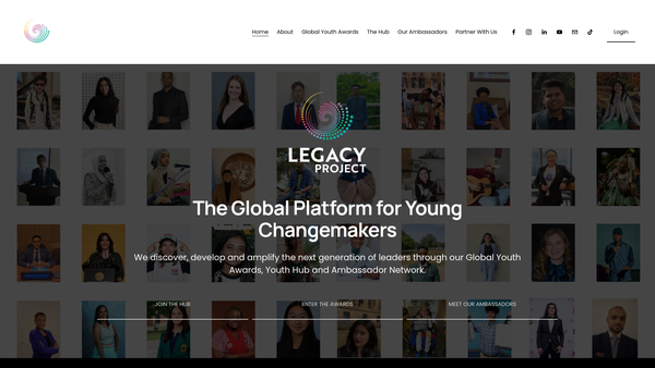 Screenshot of the Legacy Project Limited website