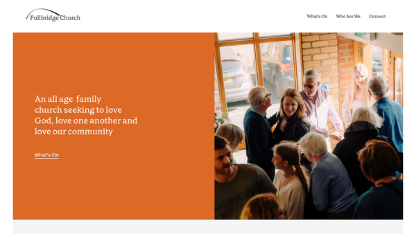 Screenshot of the Fullbridge Evangelical Church website